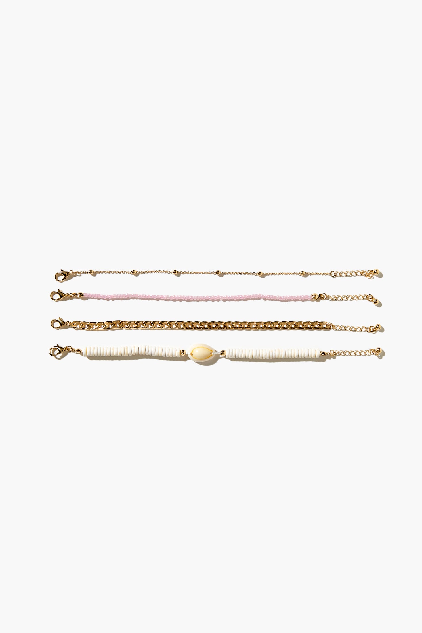Goldwhite Cowrie Shell Bracelet Set 2