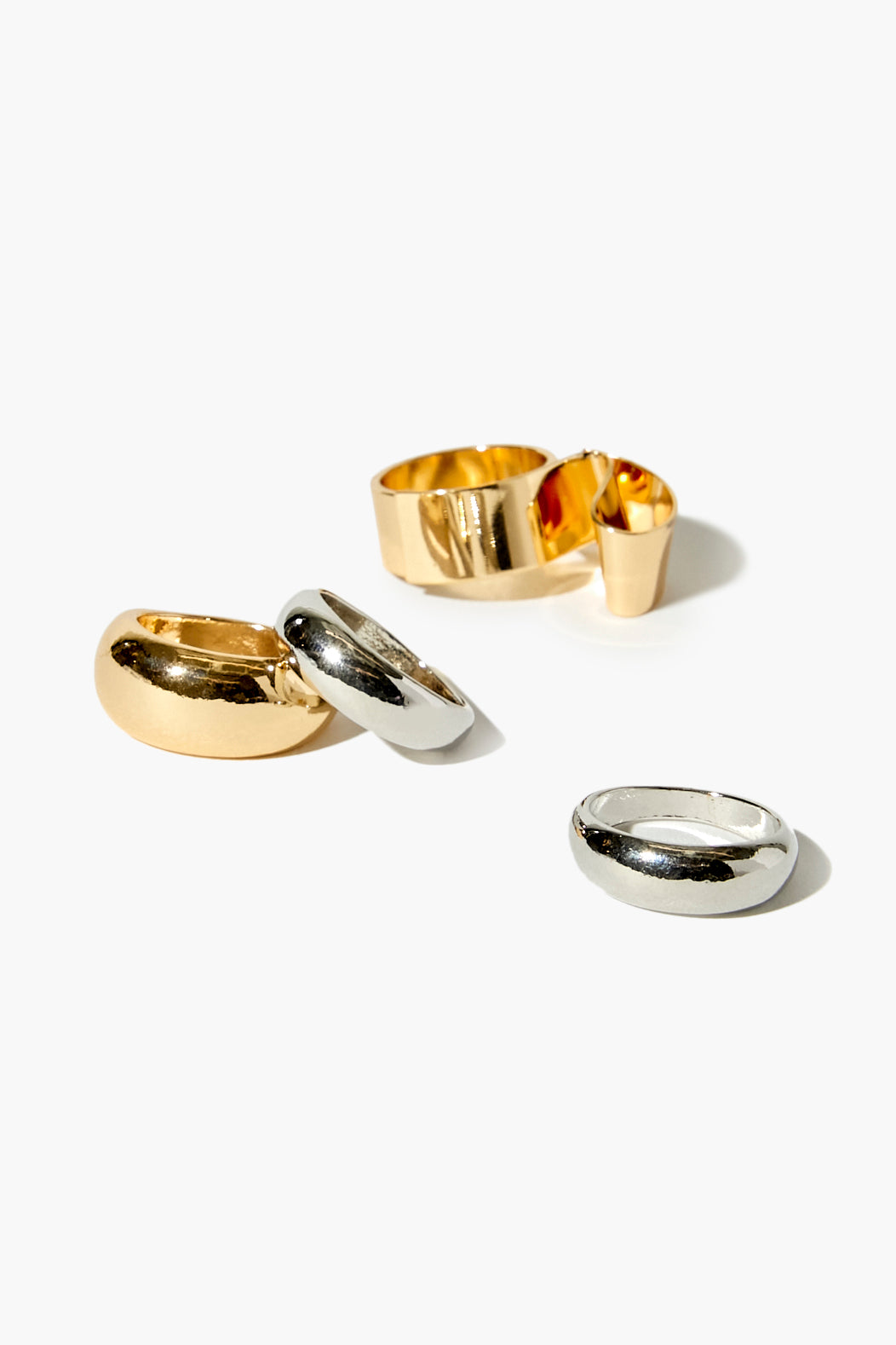 Goldsilver Abstract Ring Set