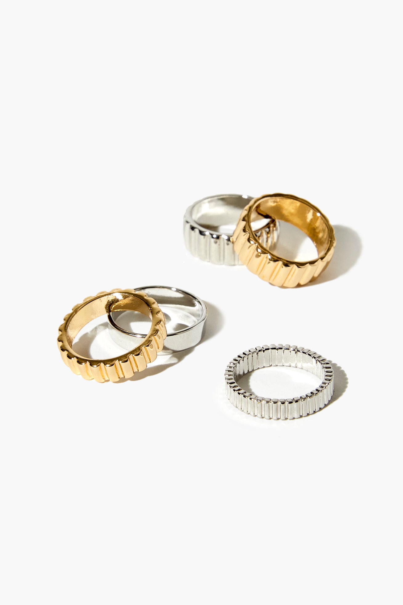 Goldsilver Etched Ring Set 1