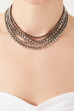 Gunmetal/clear Faux Gem Layered Necklace