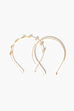 Gold Faux Pearl Flower Headband Set