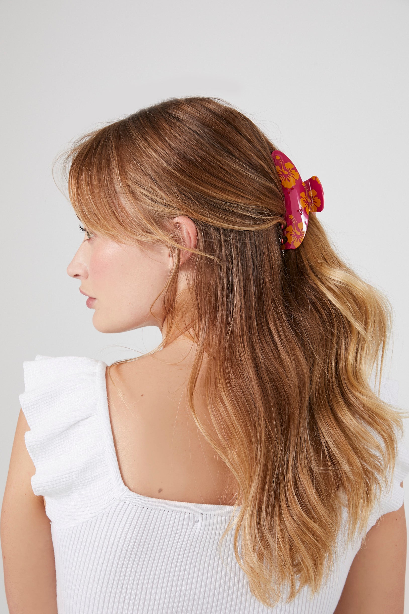 Pinkmulti Floral Hair Claw Clip