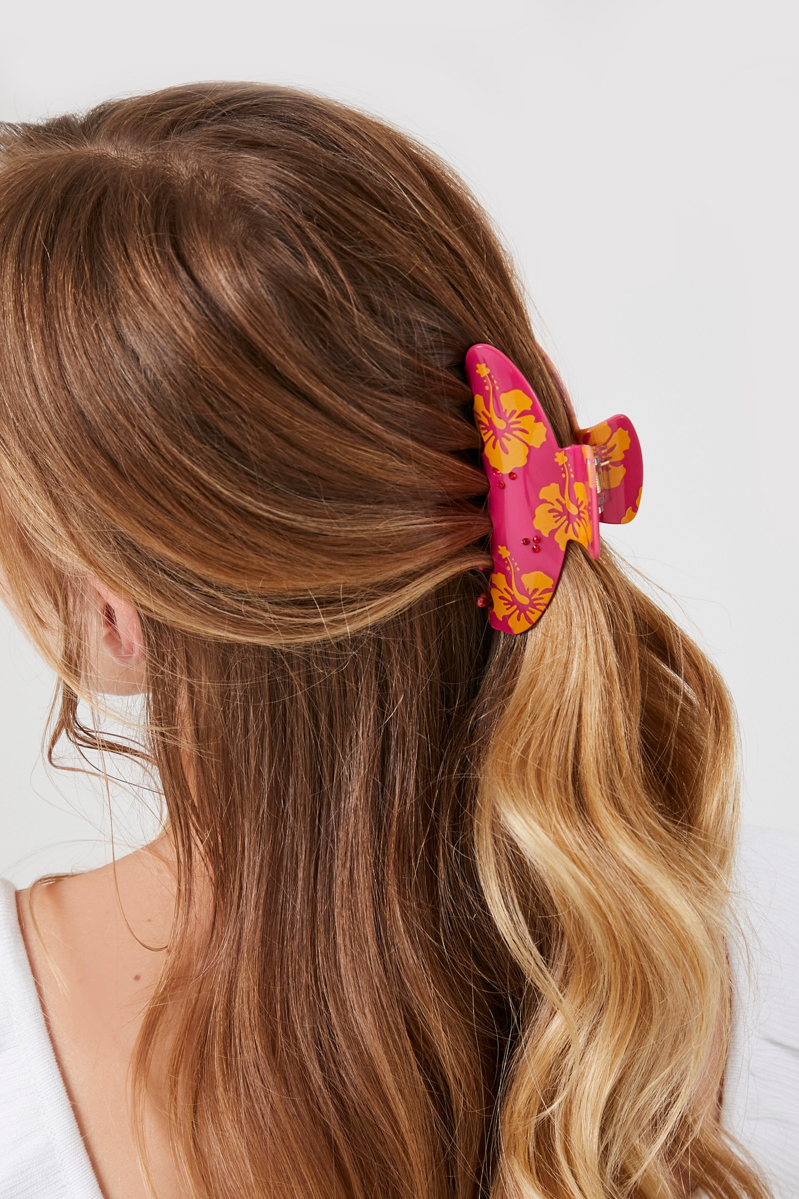 Pinkmulti Floral Hair Claw Clip 1
