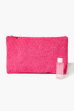 Hot Pink Textured Makeup Bag