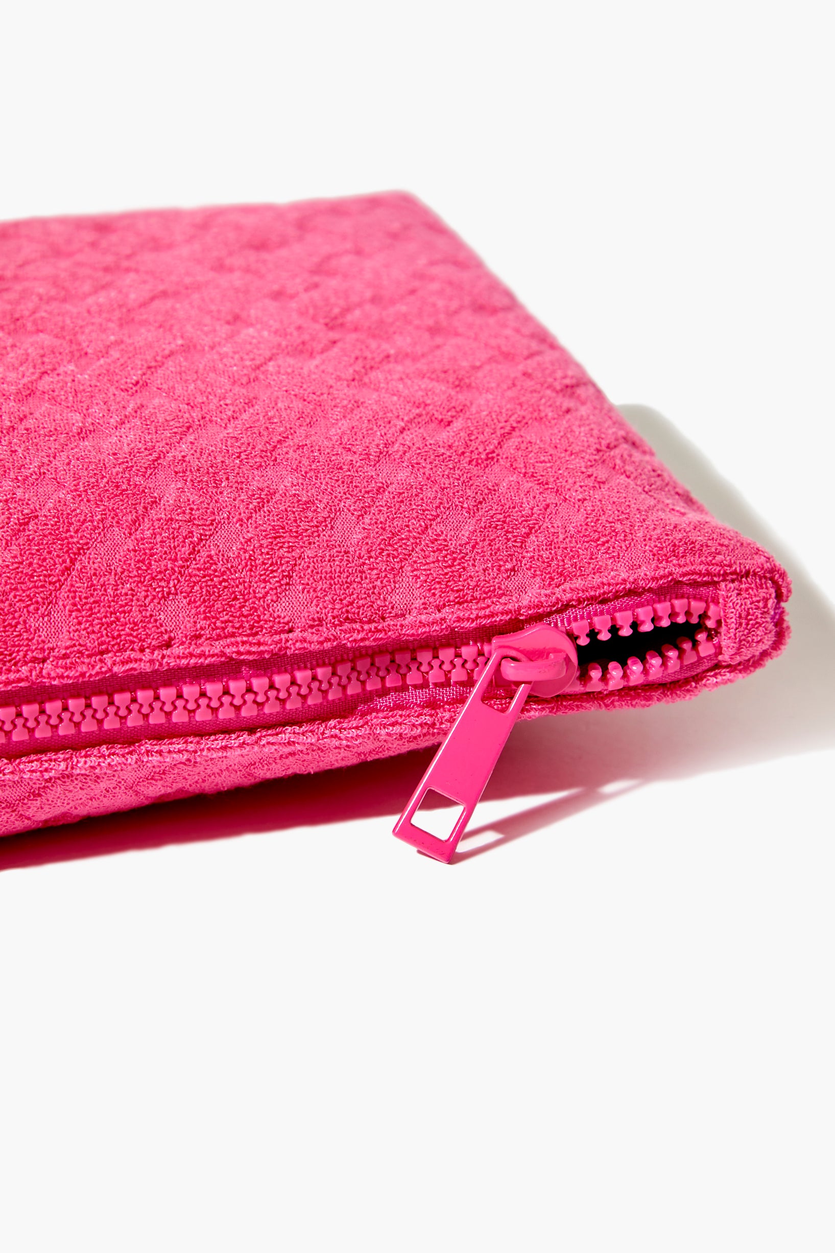 Hot Pink Textured Makeup Bag 2