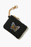 Black Embroidered Butterfly Coin Purse 1