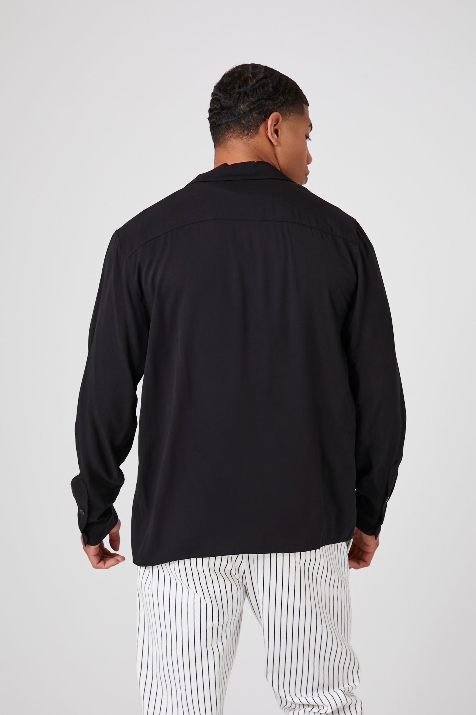 Black Twill Long-Sleeve Shirt 2