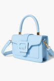 Blue Faux Leather Buckle Front Bag 3