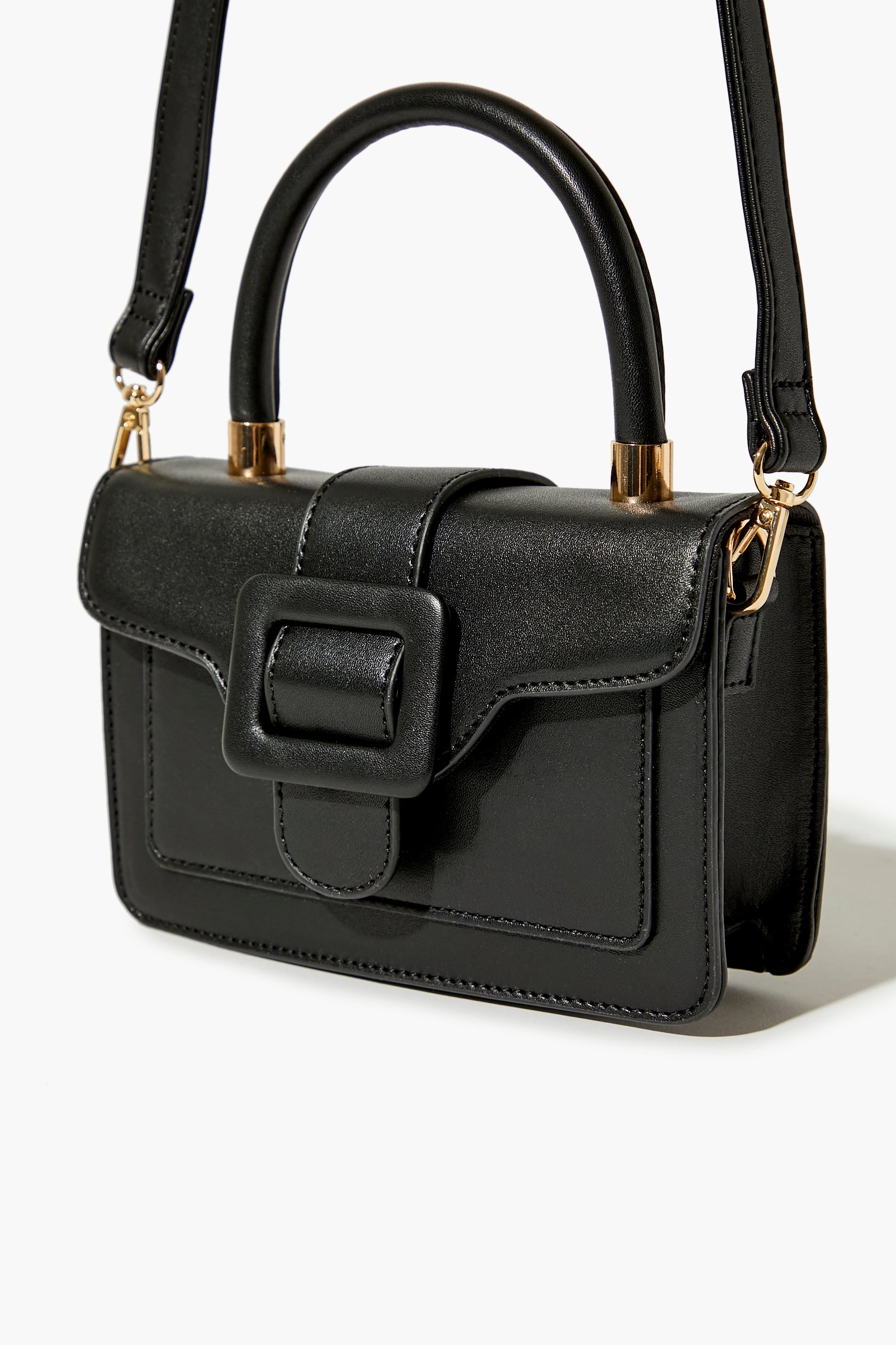 Faux Leather Buckle Front Bag