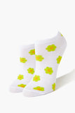 White/multi Floral Print Ankle Socks