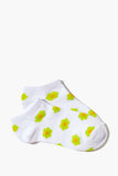 White/multi Floral Print Ankle Socks 1