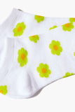 White/multi Floral Print Ankle Socks 2