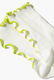 White/green Lettuce-Edge Crew Socks 1