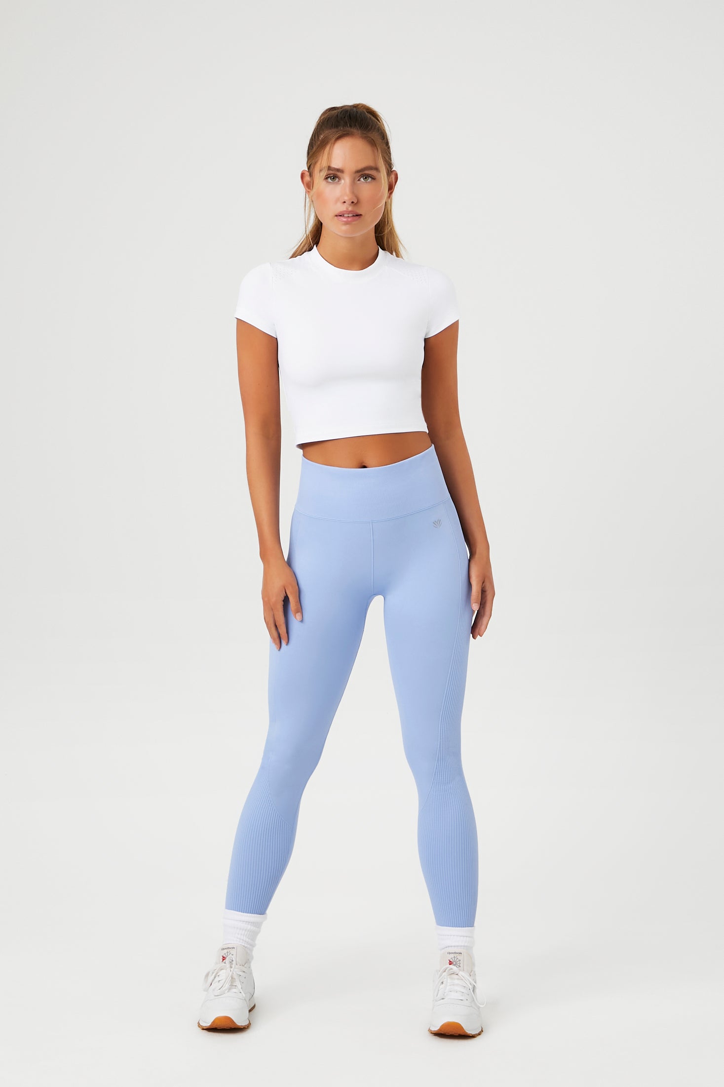 White Active Perforated Crop Top 3