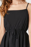 Black Poplin Tie-Waist Cami Mini Dress 4