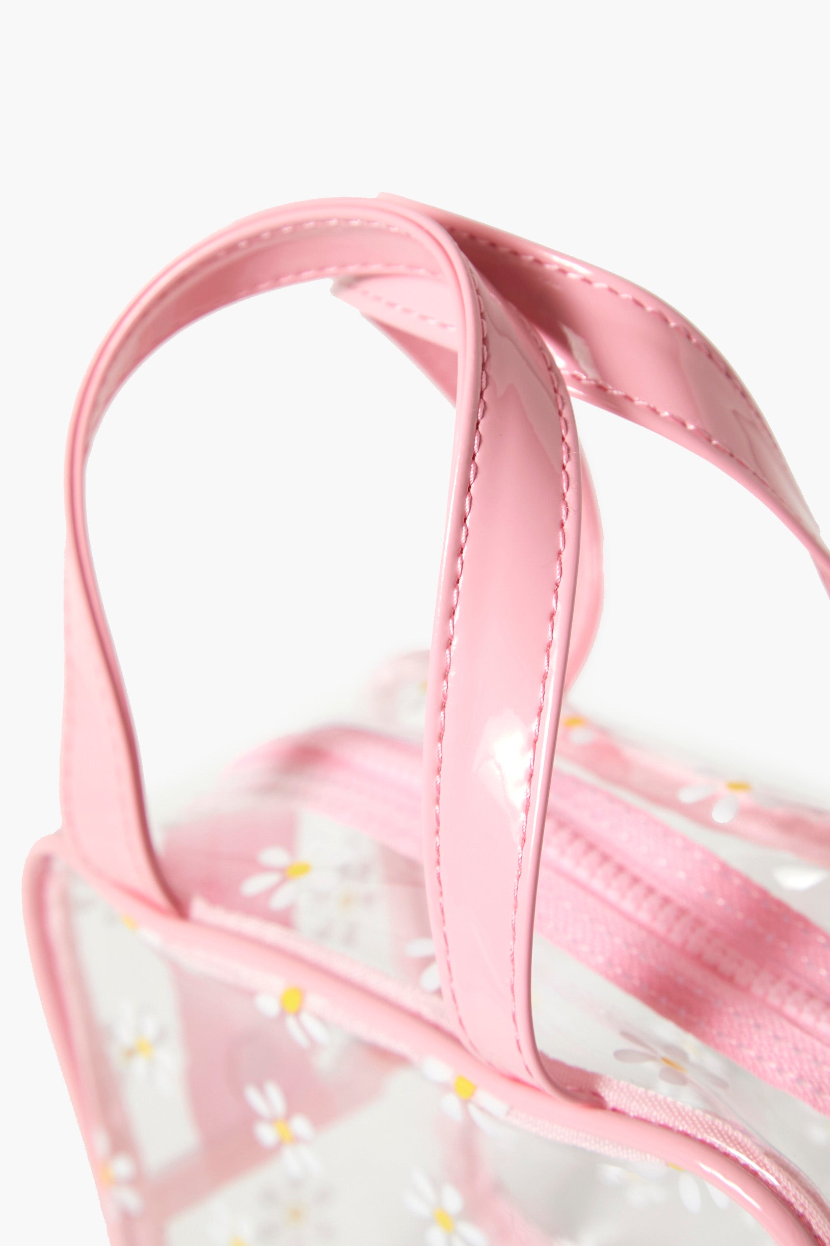Clear/pink Clear Flower Print Makeup Bag 2