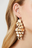 Gold Tiered Disc Drop Earrings