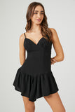 Black Ruffled Sweetheart Cami Mini Dress