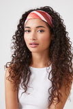 Pink/multi Striped Satin Headwrap
