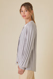 Heathergrey Ribbed Cardigan Sweater 1