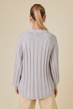 Heathergrey Ribbed Cardigan Sweater 2