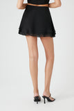 Black Chiffon A-Line Wrap Mini Skirt 3