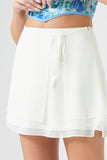 Vanilla Chiffon A-Line Wrap Mini Skirt 5