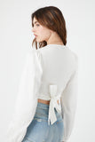 White Twisted Tie-Back Crop Top 2
