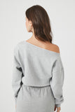 Heathergreymulti Off-the-Shoulder Graphic Pullover 2
