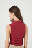 Burgundy Ruched Sleeveless Top 2