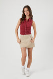Burgundy Ruched Sleeveless Top 3