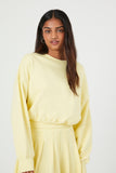 Light Yellow French Terry Drop-Sleeve Pullover 1