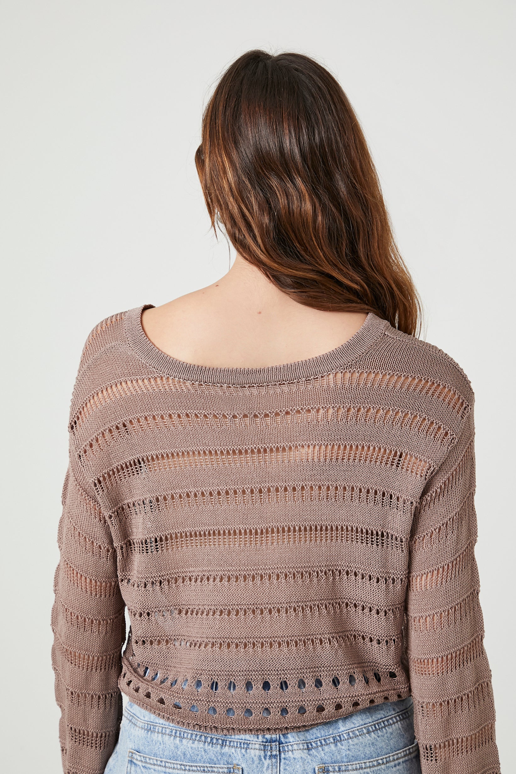 Open clearance arm sweater