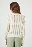 Cream Distressed Sheer Sweater 3