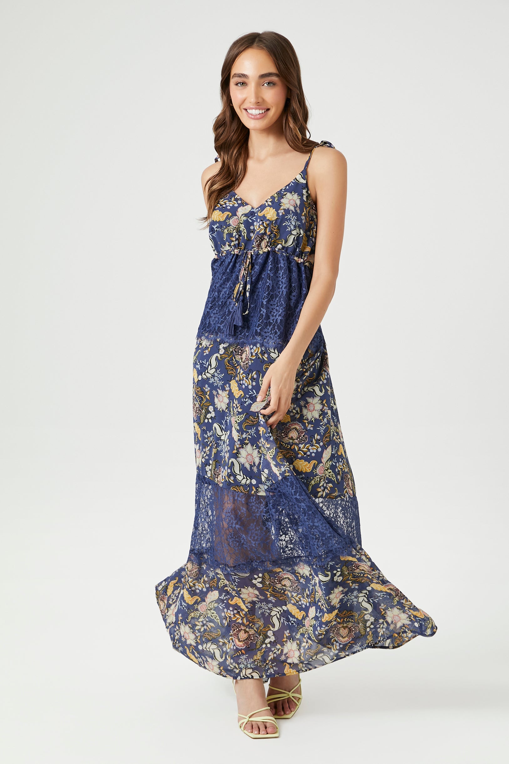 Chiffon Ornate Print Maxi Dress