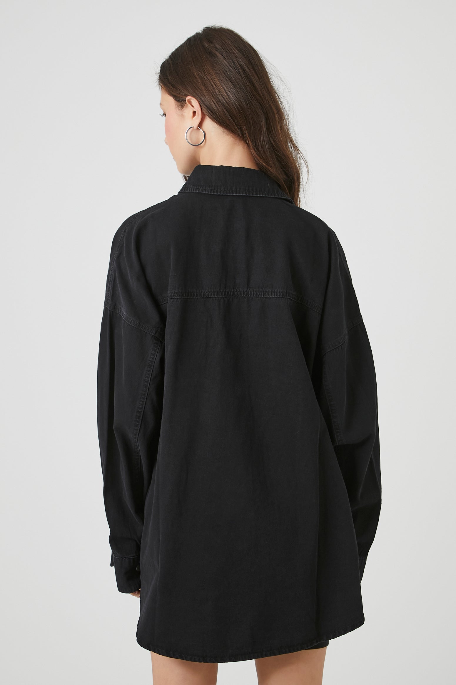 Black Oversized Denim Shirt 2