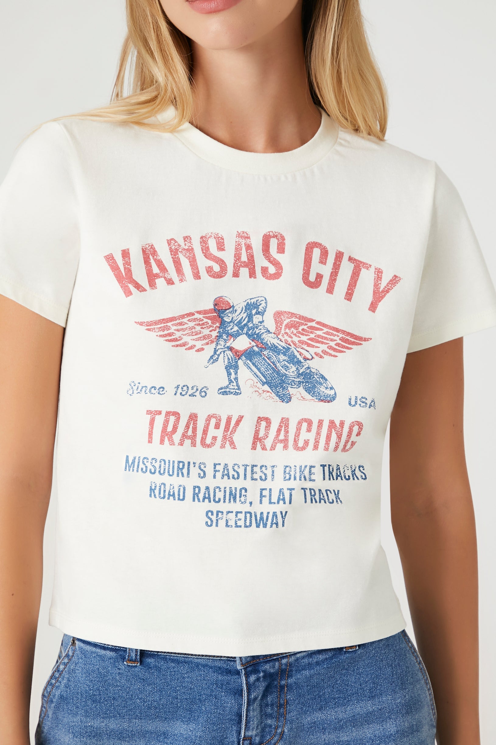White/Multi Kansas City Track Racing Graphic Tee 2