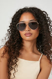 Gold/Black Aviator Frame Sunglasses
