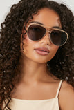 Gold/Black Aviator Frame Sunglasses 1