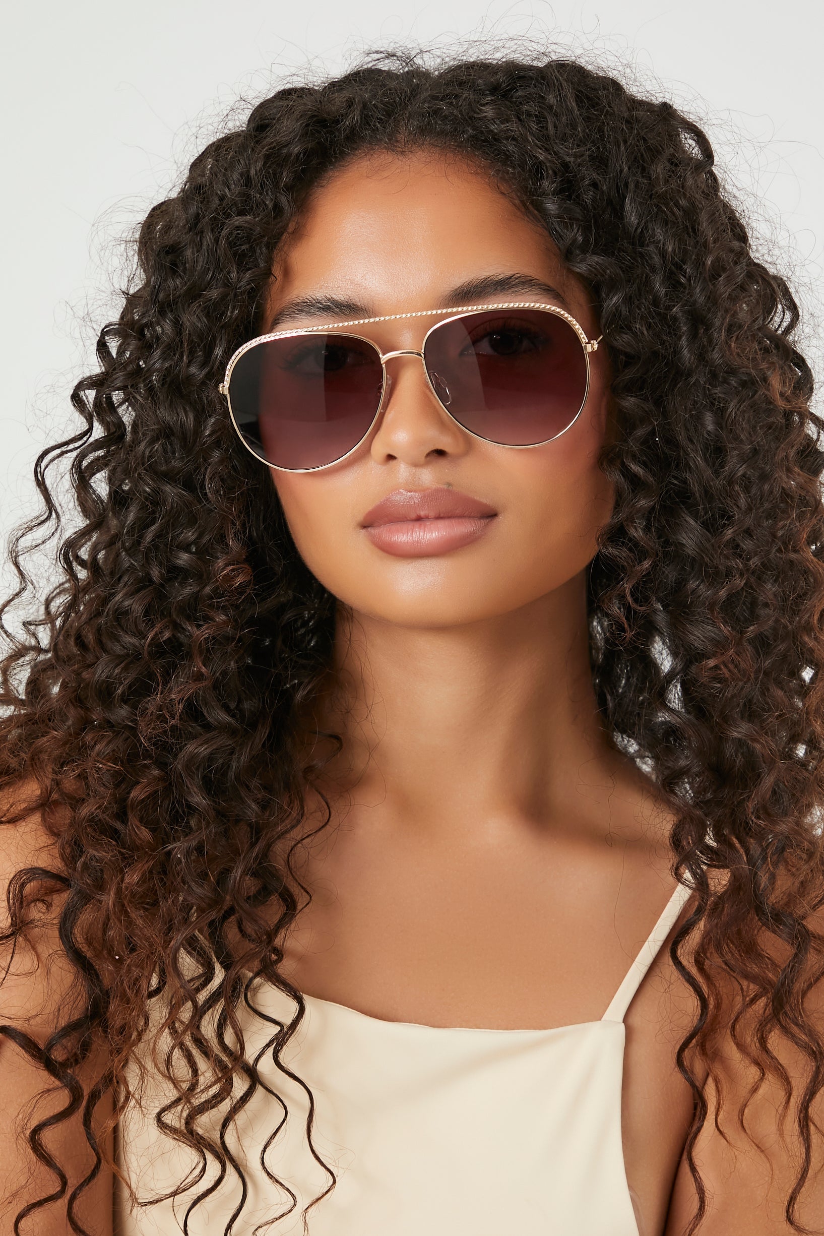 Gold/Brown Aviator Frame Sunglasses 3