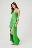 Green Textured Print Cami Maxi Dress 3