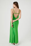 Green Textured Print Cami Maxi Dress 4