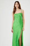 Green Textured Print Cami Maxi Dress 1