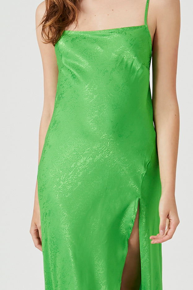 Green Textured Print Cami Maxi Dress 2