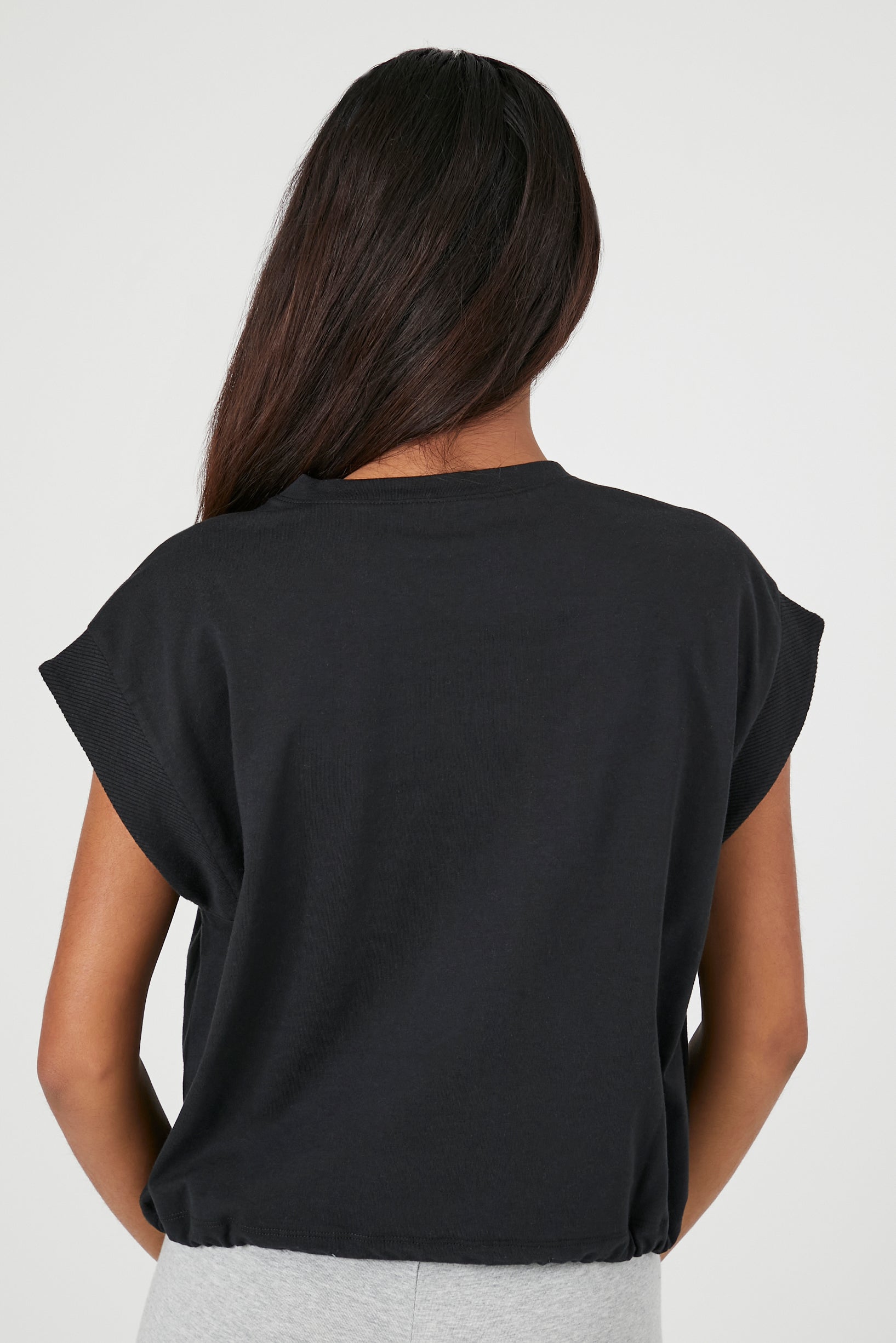 Crew Neck Toggle Knit Top
