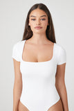 White Contour Short-Sleeve Bodysuit 3