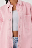 Pink/Multi Distressed Twill Button-Front Shirt 2