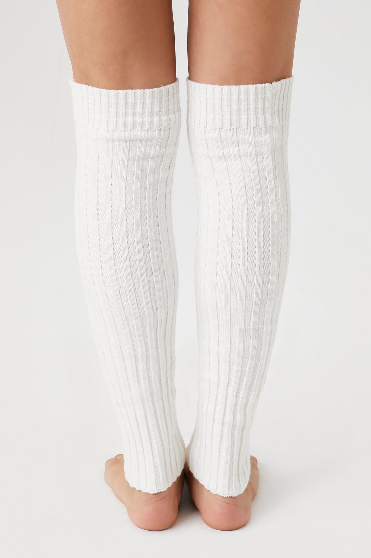 White Ribbed Knit Leg Warmers 3