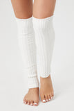 White Ribbed Knit Leg Warmers 