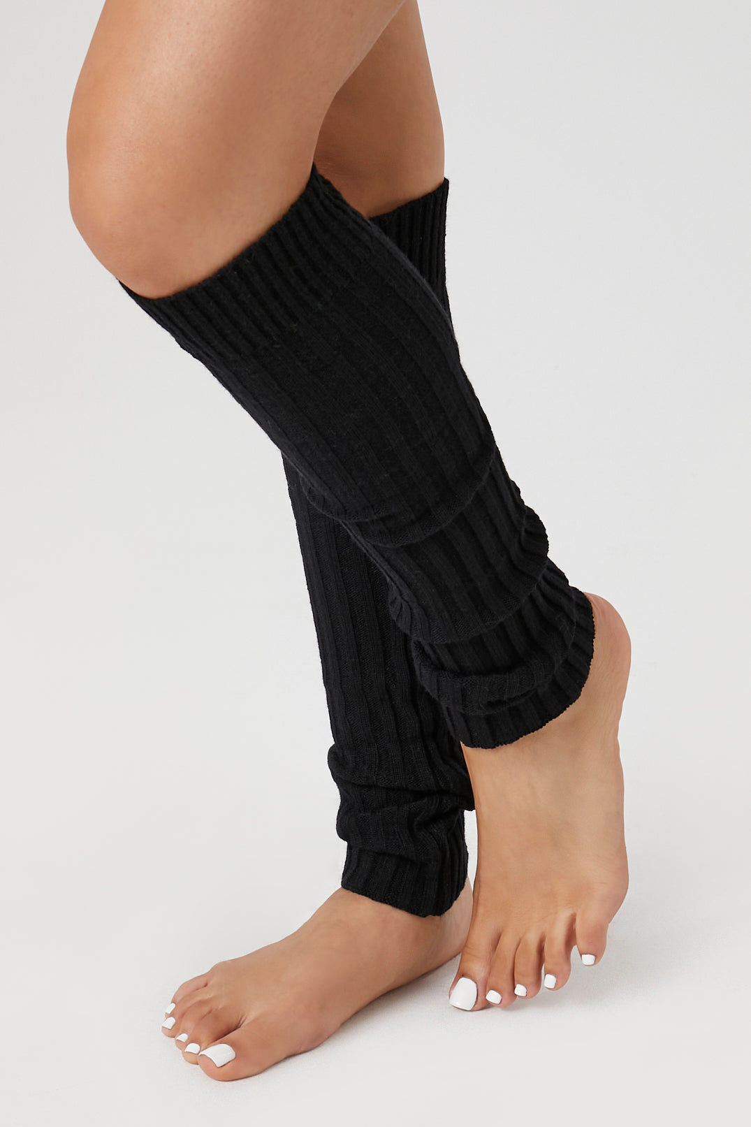  Black Ribbed Knit Leg Warmers 2